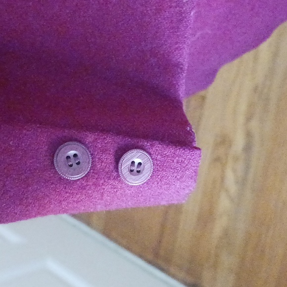 F.S.A. Collection blazer jacket notched collar v-neck long sleeve burgundy 12 - Picture 6 of 9